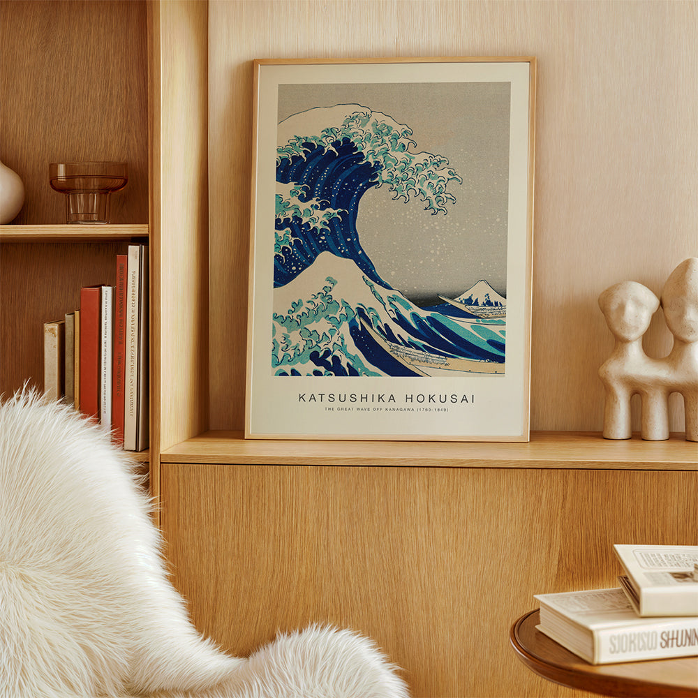 Japonská ilustrace Velká vlna v modrém