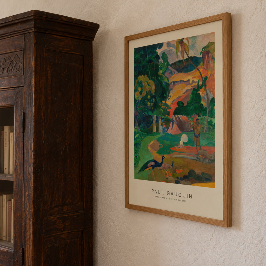 Landscape with Peacocks (Special Edition) - Paul Gauguin - Framed poster detail