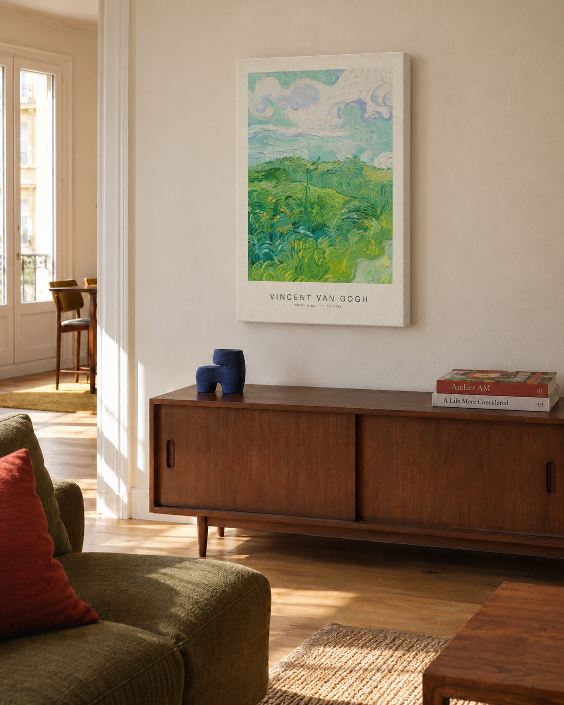 Green Wheat Fields (Special Edition) - Vincent van Gogh - Unframed canvas in an interior