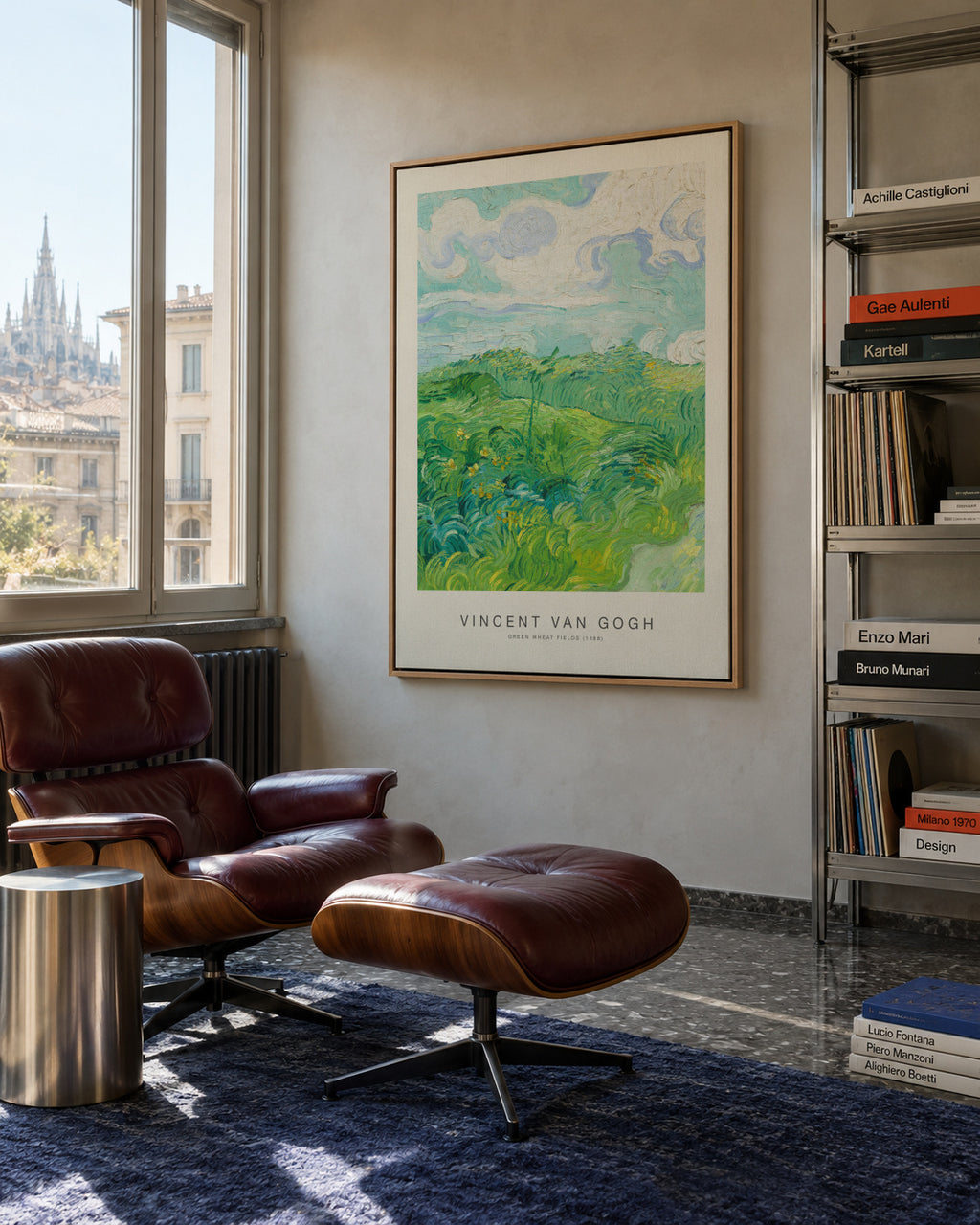 Green Wheat Fields (Special Edition) - Vincent van Gogh - Framed canvas in an interior