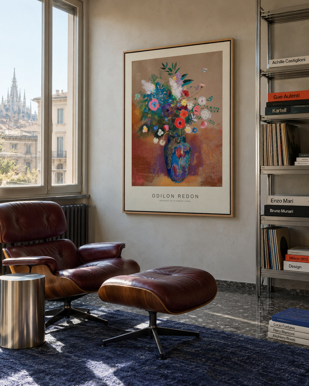 Bouquet of Flowers (Special Edition) - Odilon Redon - Framed canvas in an interior