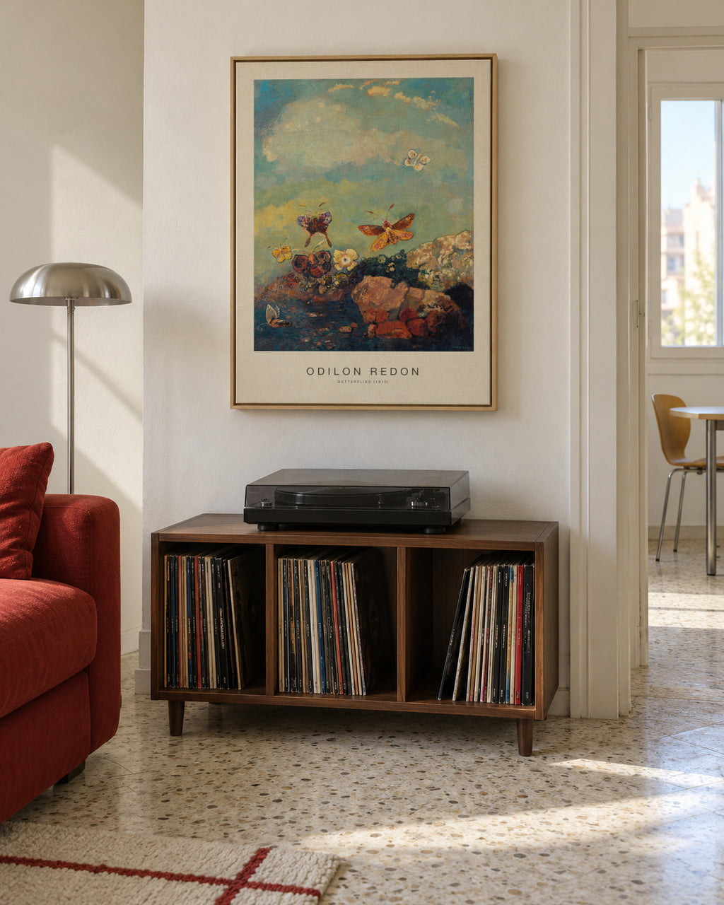 Butterflies (Special Edition) - Odilon Redon - Framed canvas in an interior