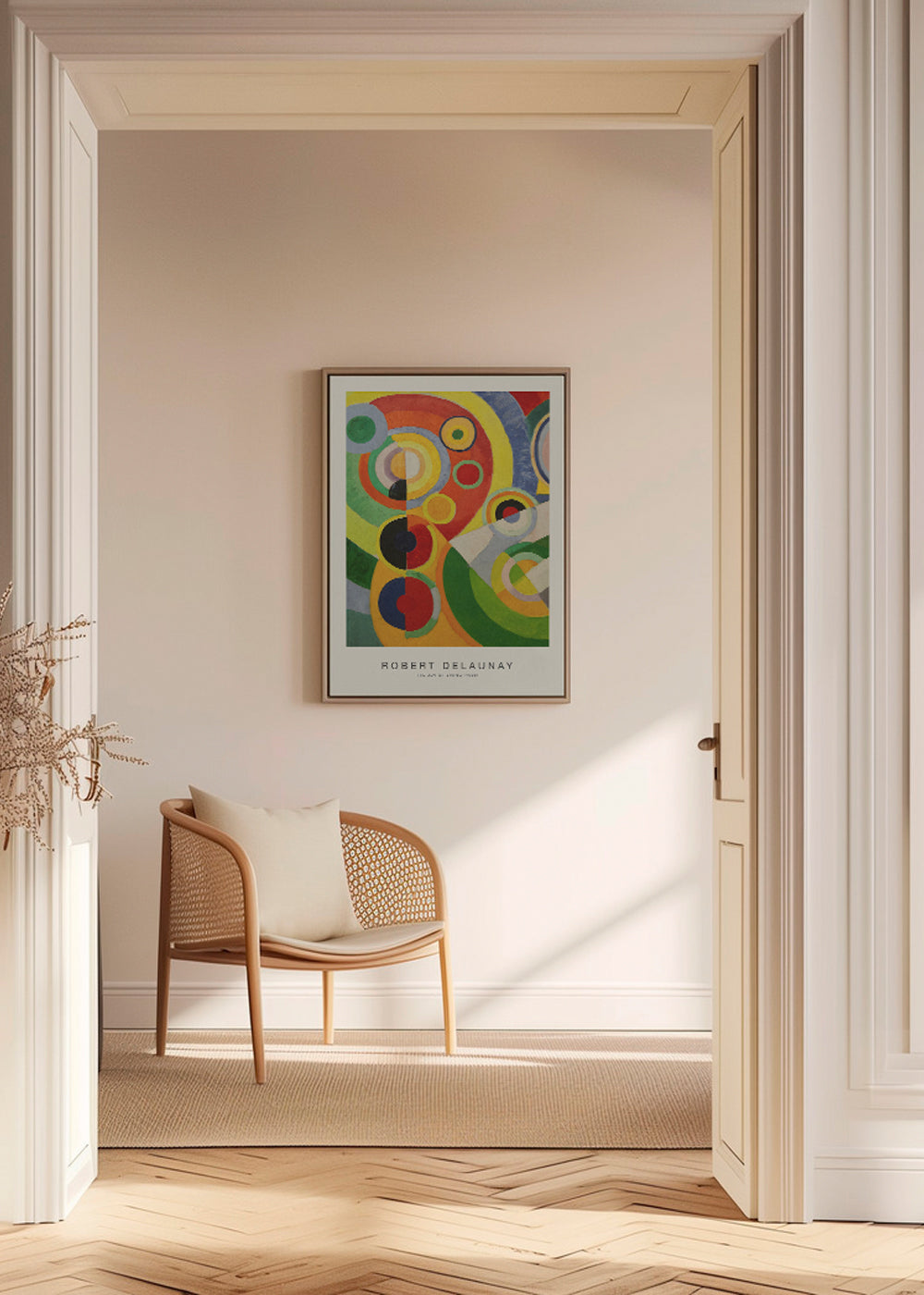 Abstraktní obraz s křivkami barevných kruhů