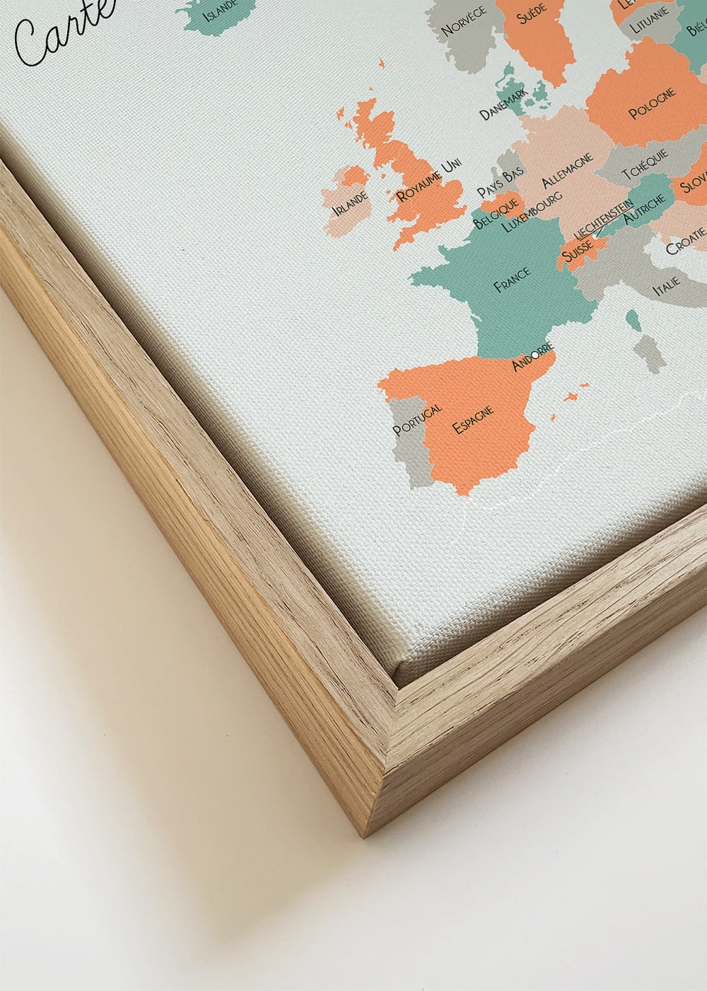 Obraz do kuchyně Mapa Evropy v pastelových tónech