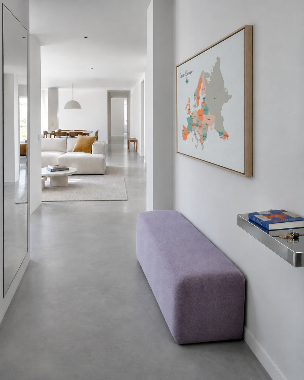 Carte d’Europe (french) - Framed canvas in an interior