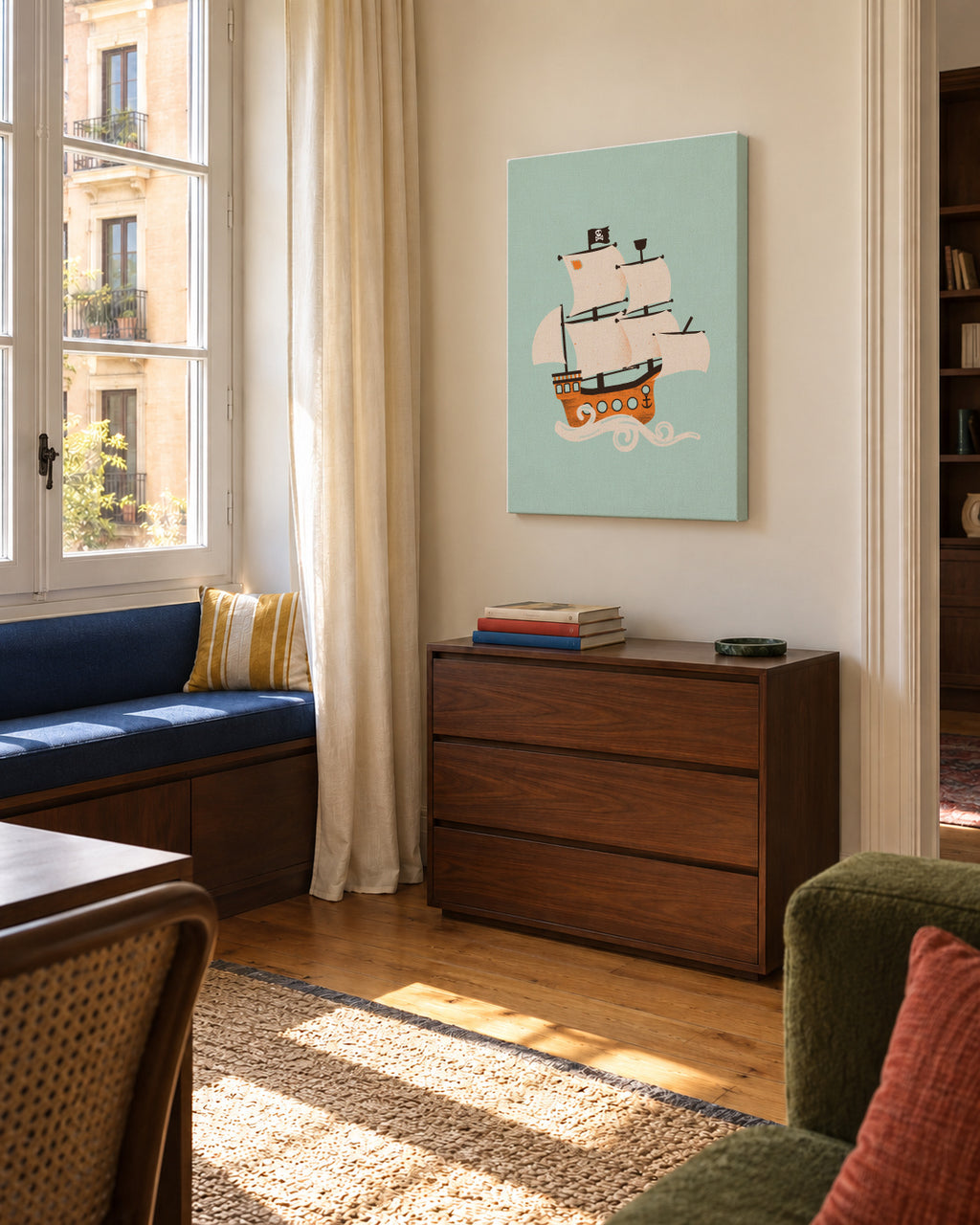 Pirate Ship - Unframed canvas in an interior