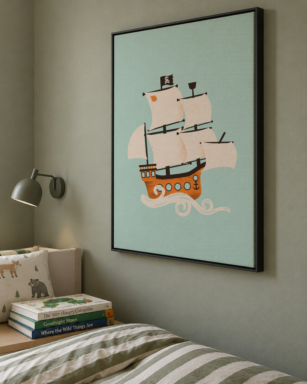 Pirate Ship - Framed canvas in an interior