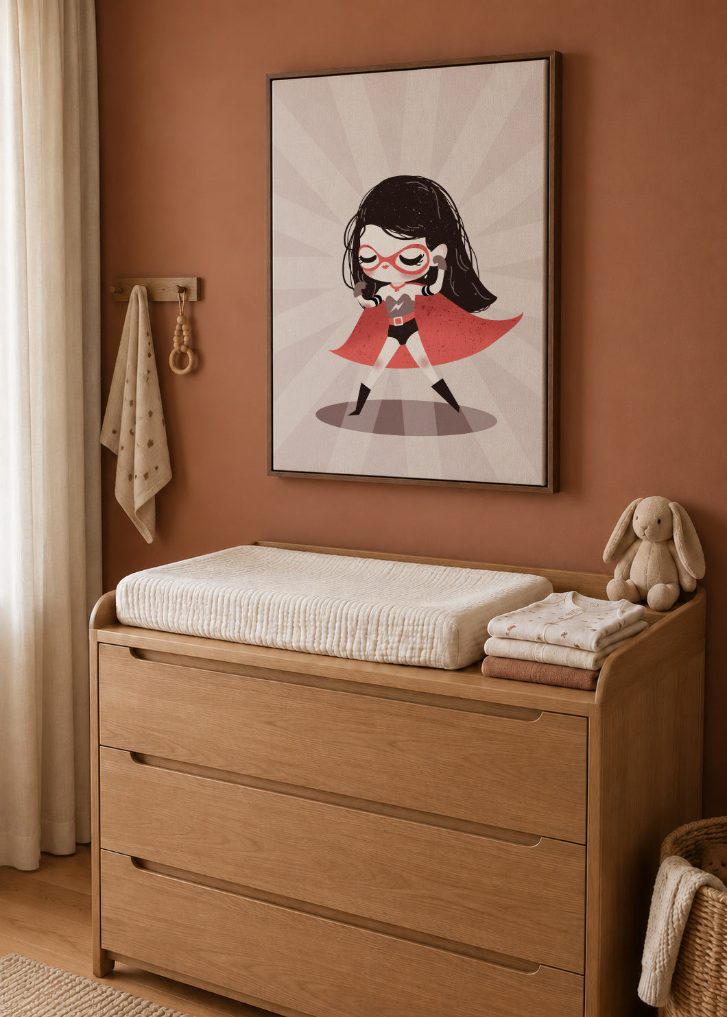 Super Hero Girl - Framed canvas in an interior