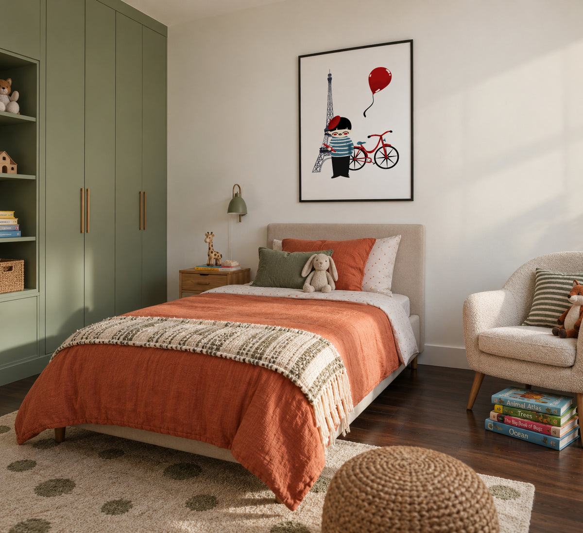 Hello Paris - Framed poster in an interior