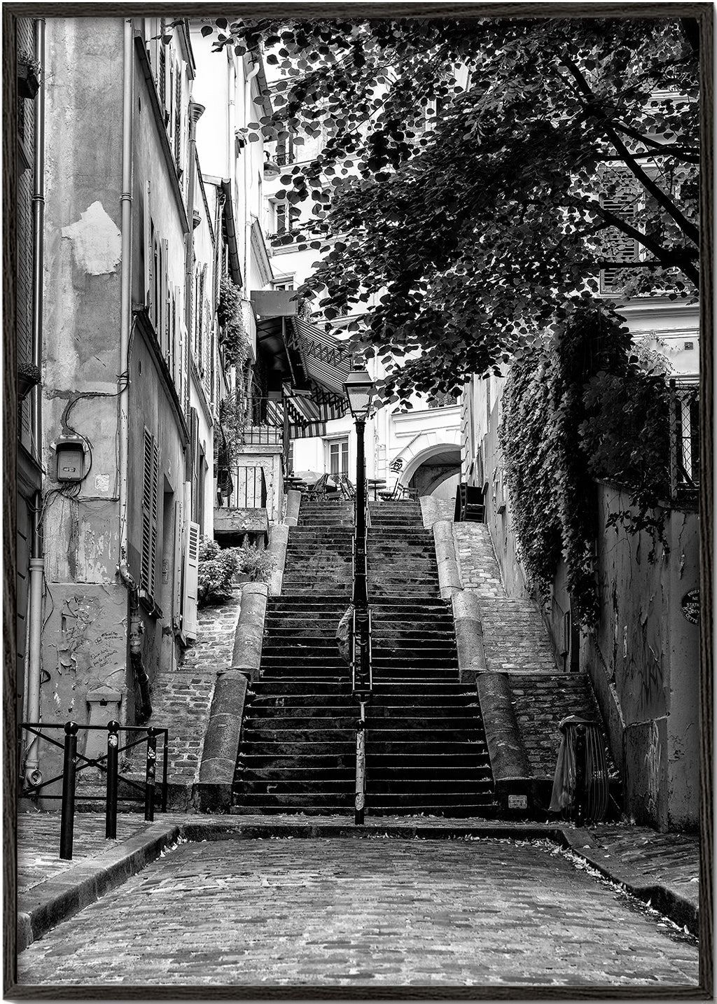 Obraz do kuchyně: Schody v Montmartre černobíle