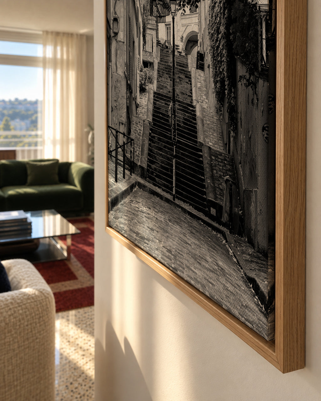 Black Montmartre - French Street - Framed canvas detail