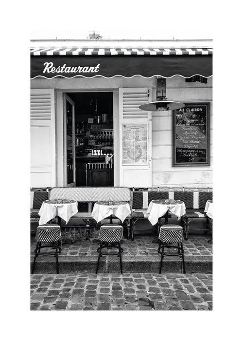 Obraz do kuchyně Pařížské bistro černobílé