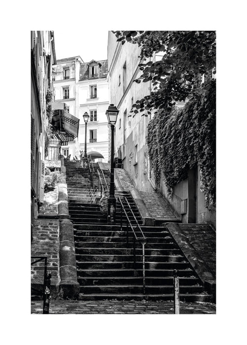 Obraz do kuchyně: Schody Montmartre černobíle