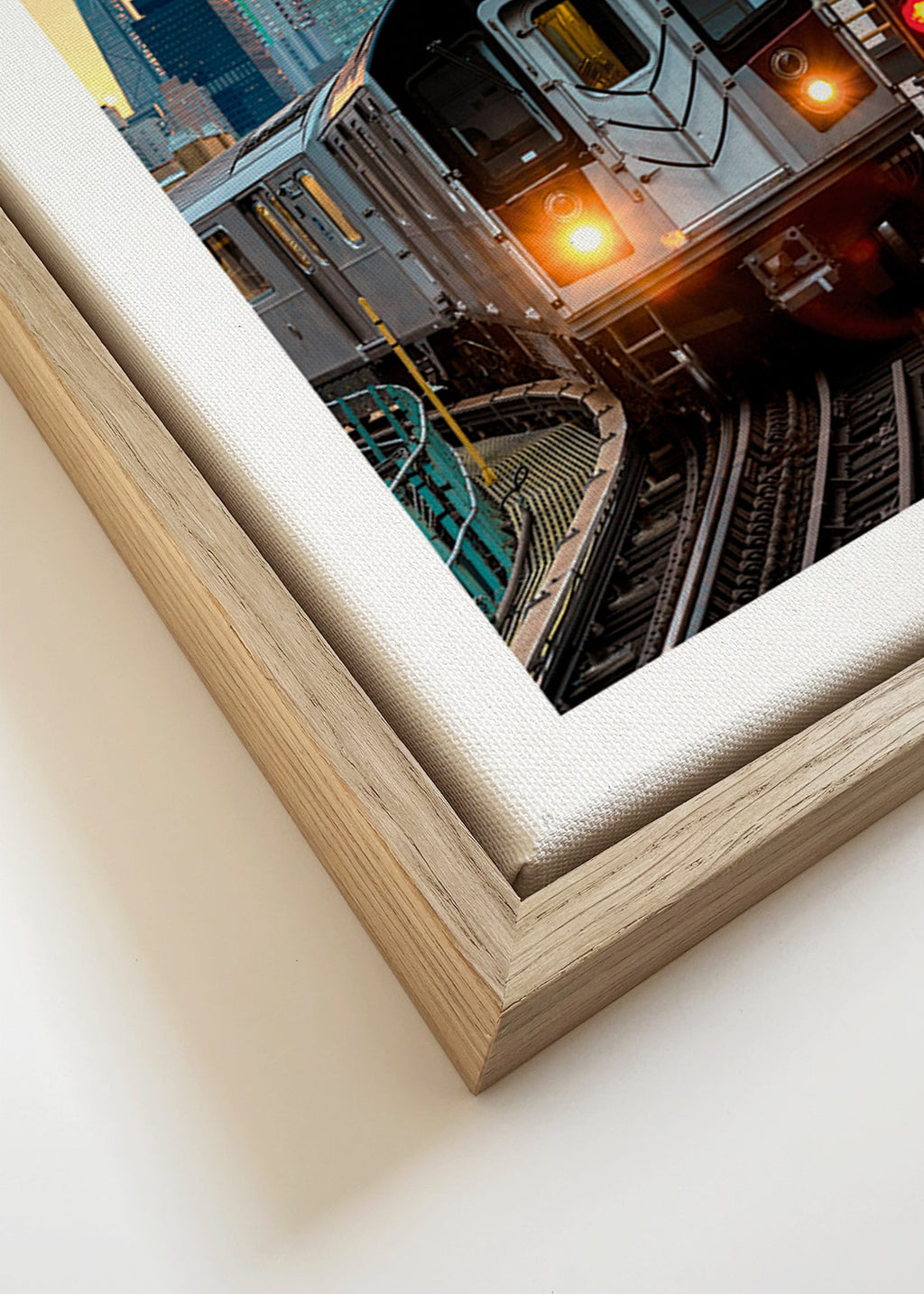 Cestovatelský plakát: Metro 7 při západu slunce – Canvas detail