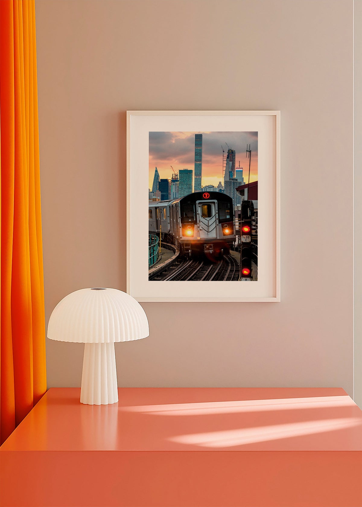 Cestovatelský plakát: Metro 7 při západu slunce – Product3