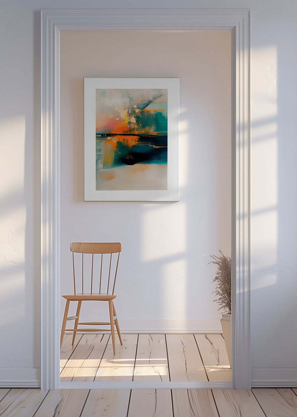 Abstraktní obraz s vodními odrazy – Canvas