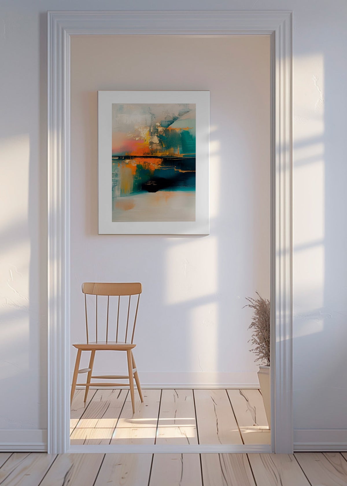 Abstraktní obraz s vodními odrazy – Canvas