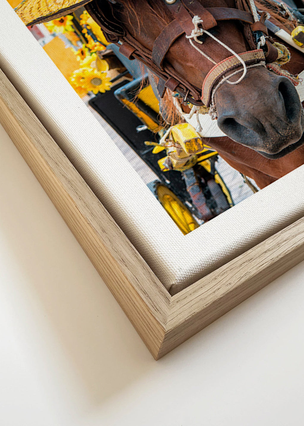 Kůň v žlutém klobouku – Canvas detail