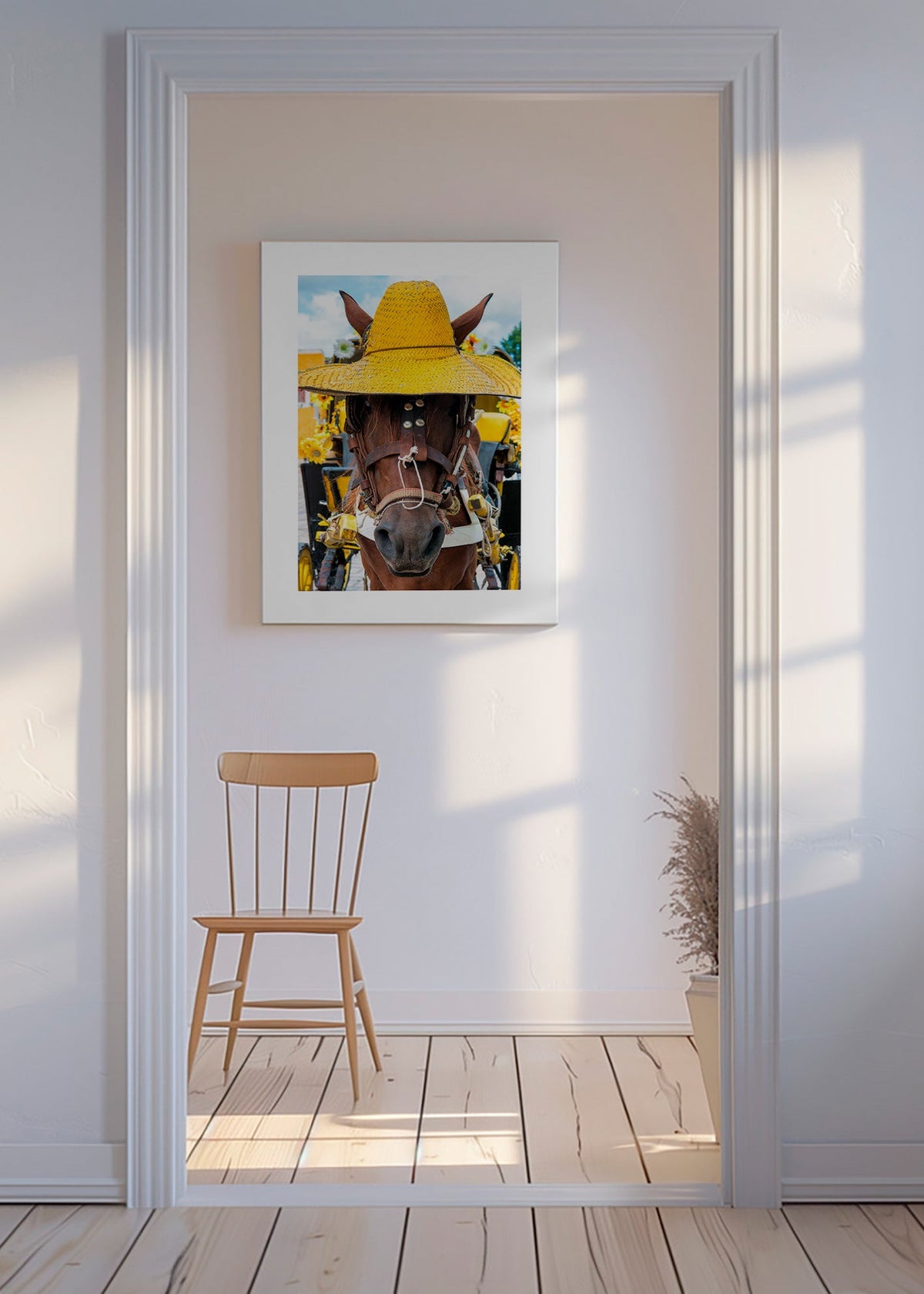 Kůň v žlutém klobouku – Canvas