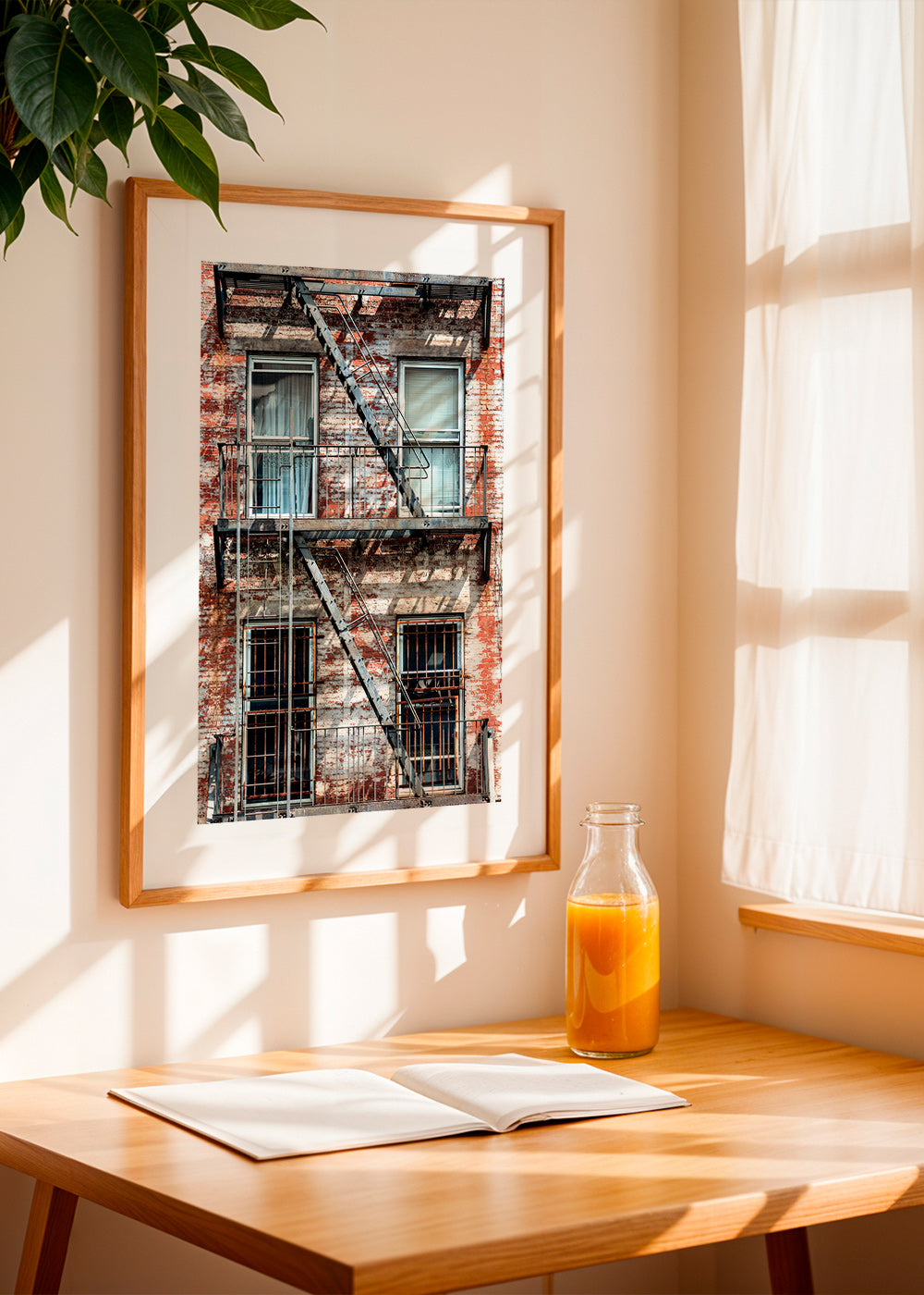 Fotografie fasády s hasičským žebříkem – Product1