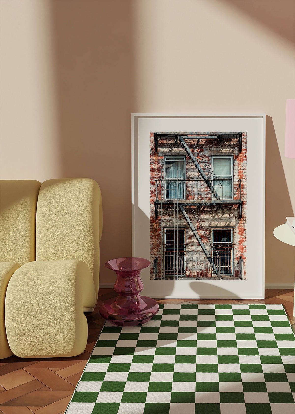 Fotografie fasády s hasičským žebříkem – Product2