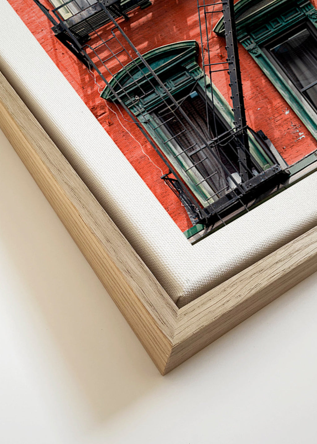 Obraz města: fasáda NY s požárními schody – Canvas detail
