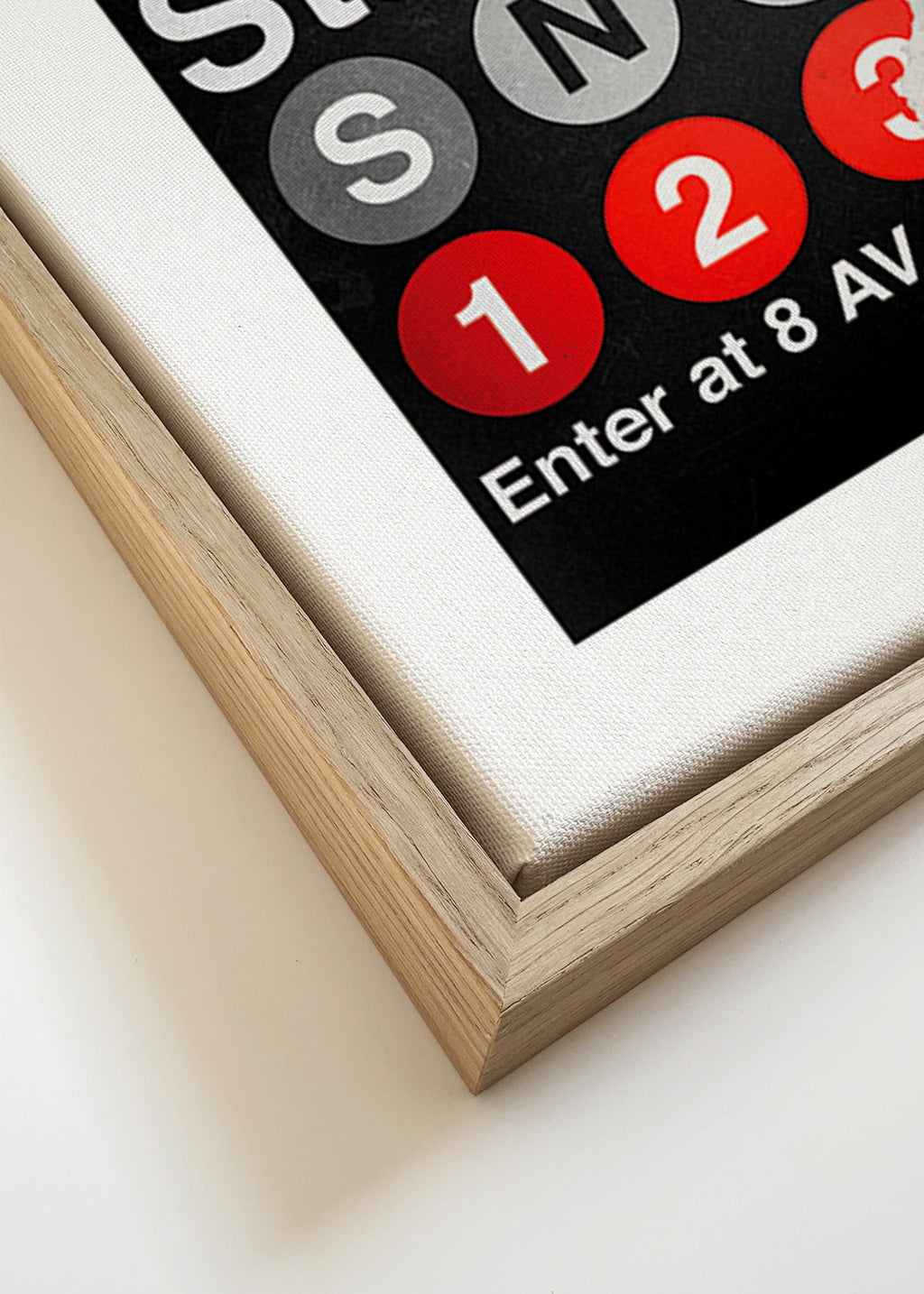 Plakát města s červeným nápisem Metro – Canvas detail
