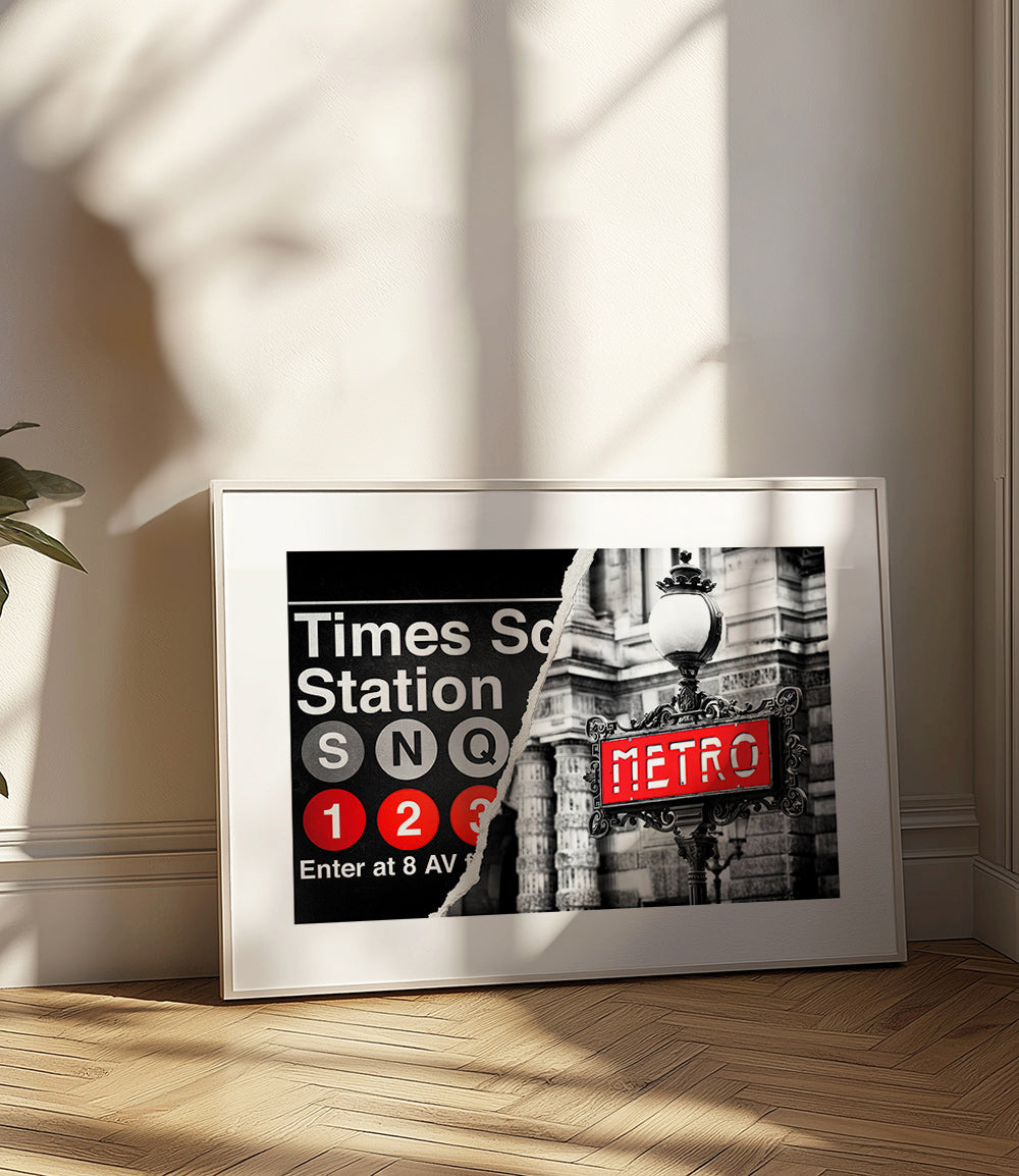 Plakát města s červeným nápisem Metro – Product2