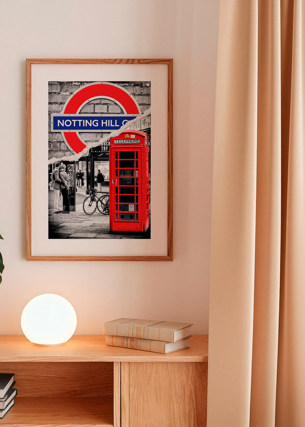 Obraz města s červenou telefonní budkou Notting Hill – Product2