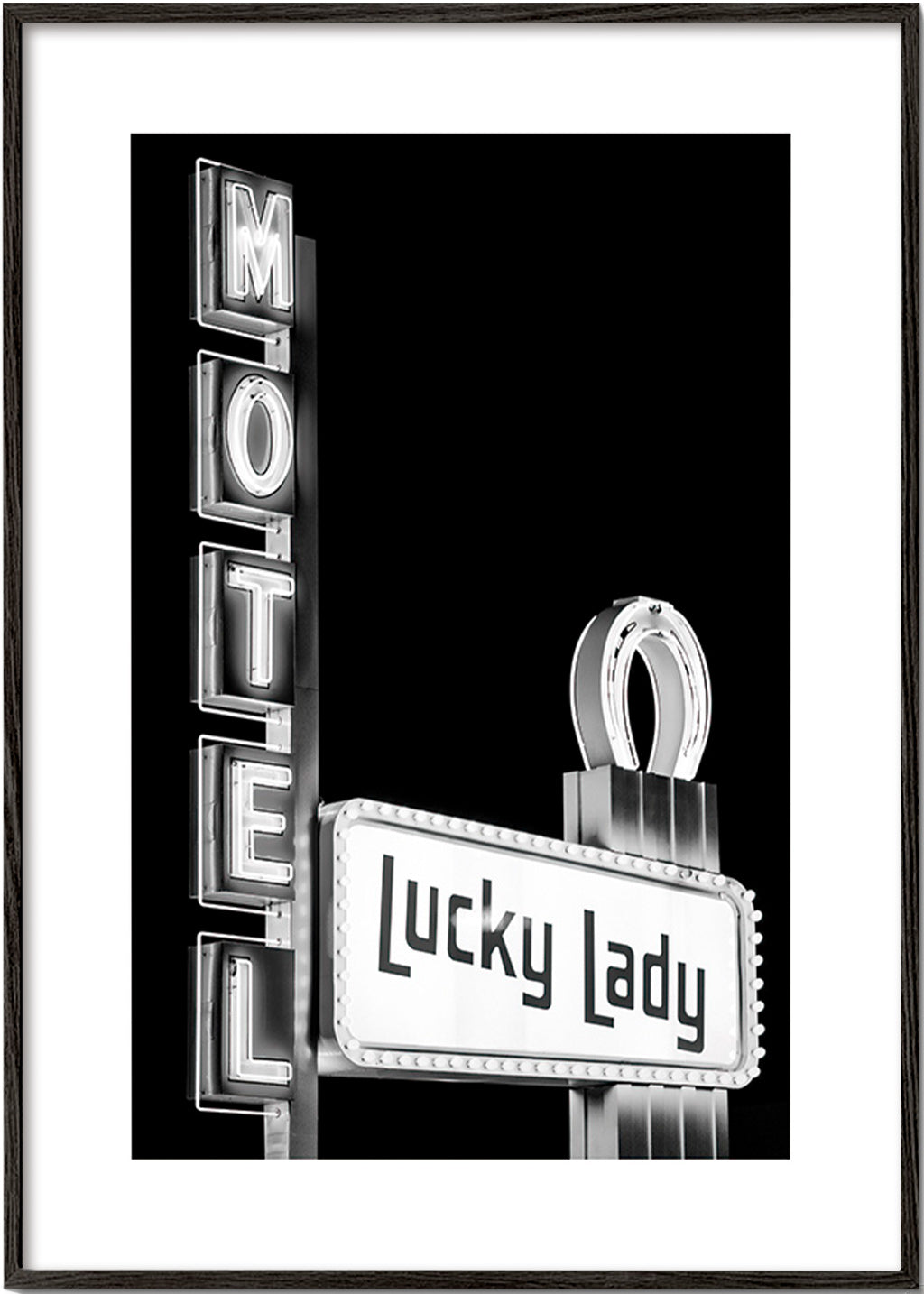 Fotografie nápisu Motel Lucky Lady – Black Frame