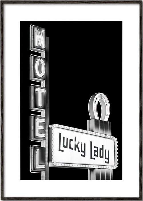 Fotografie nápisu Motel Lucky Lady – Black Frame