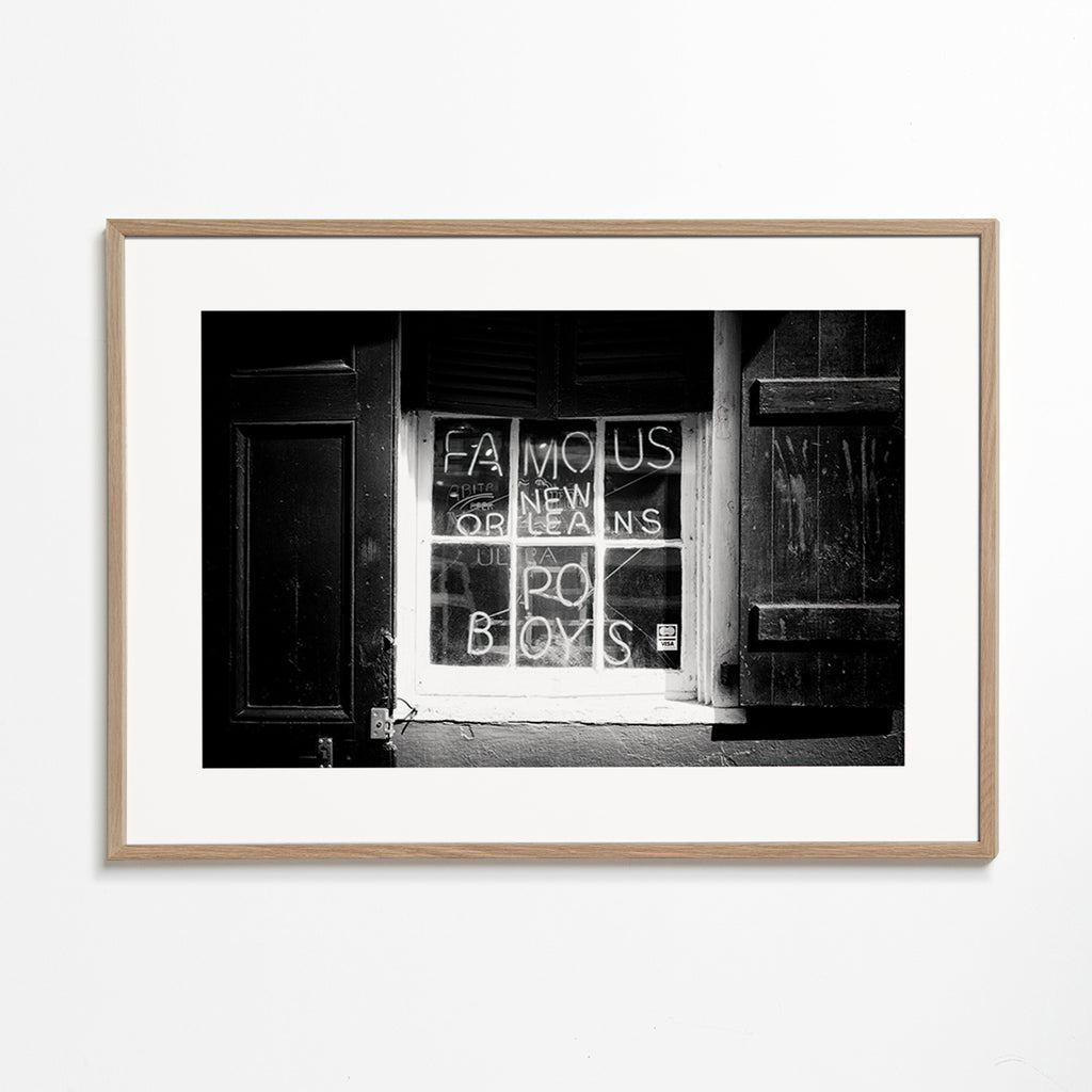 Obraz do kuchyně: nápis New Orleans černobíle – Oak Frame