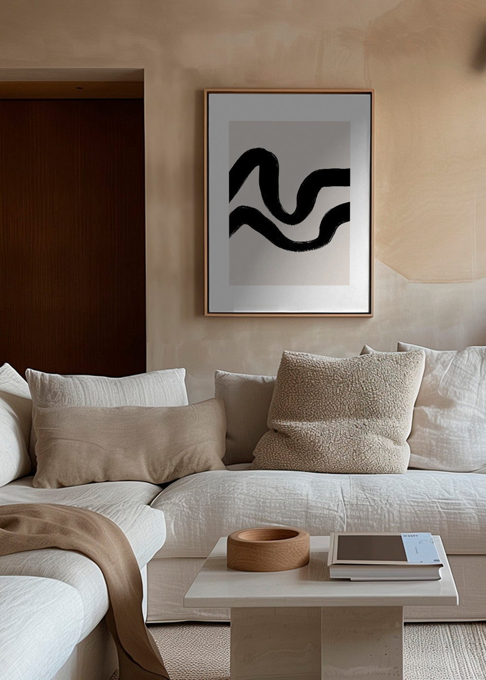 Abstraktní obraz s černým tahem