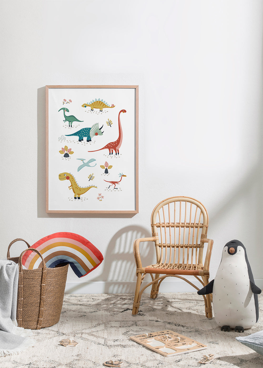 Dětský plakát s hravými dinosaury