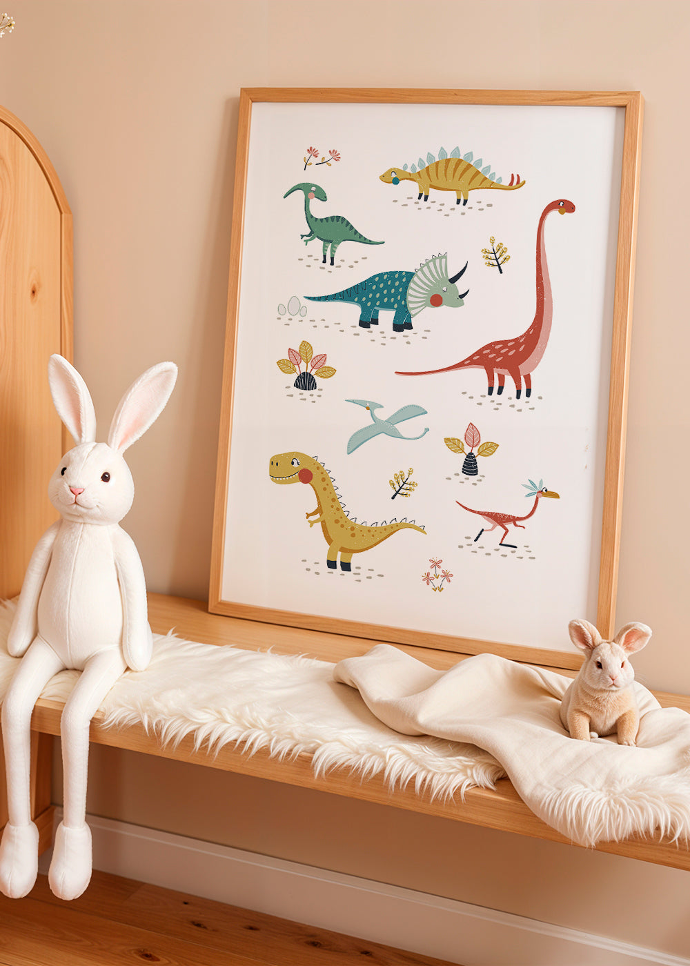 Dětský plakát s hravými dinosaury