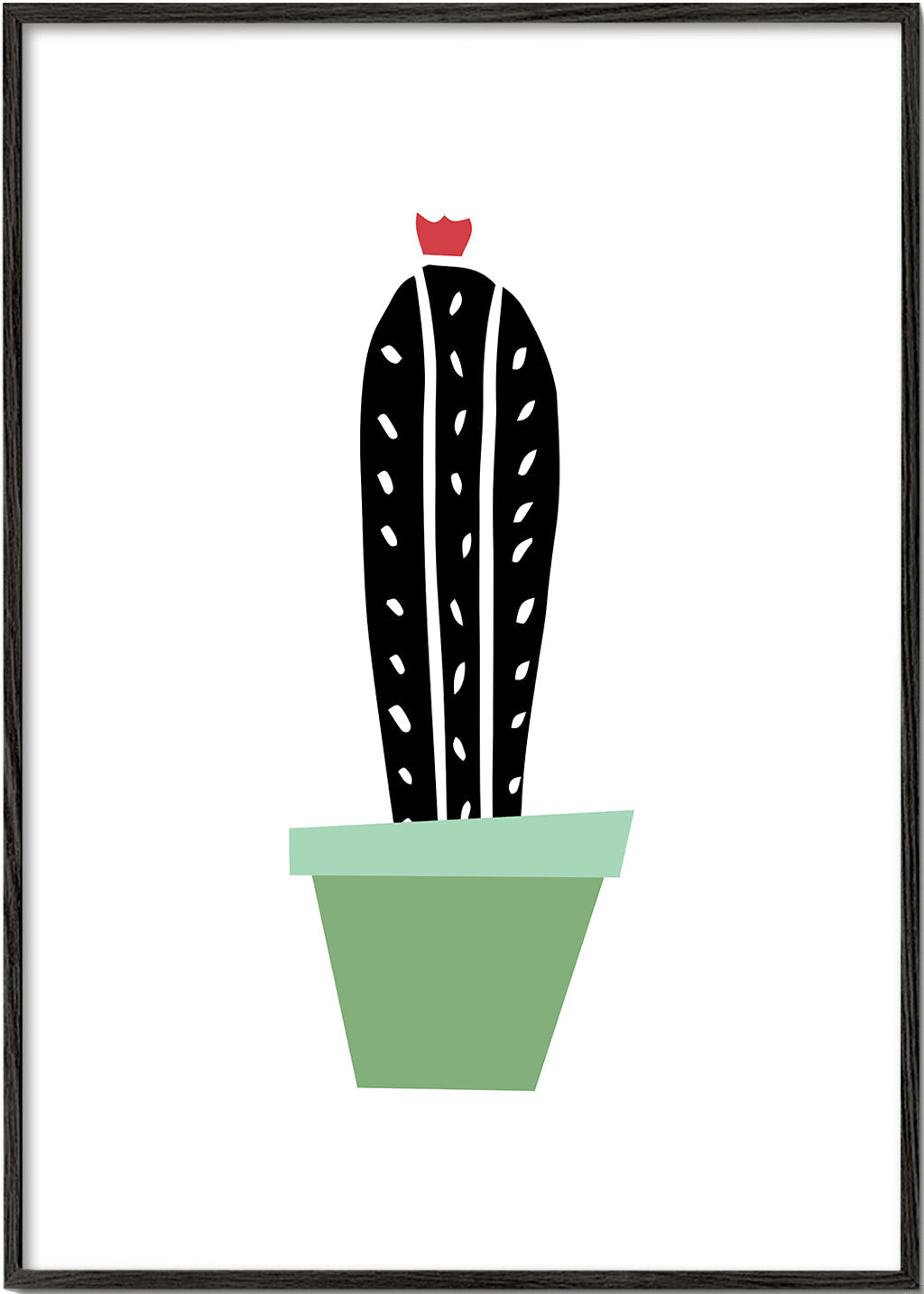 Botanický plakát: minimalistický kaktus v květináči
