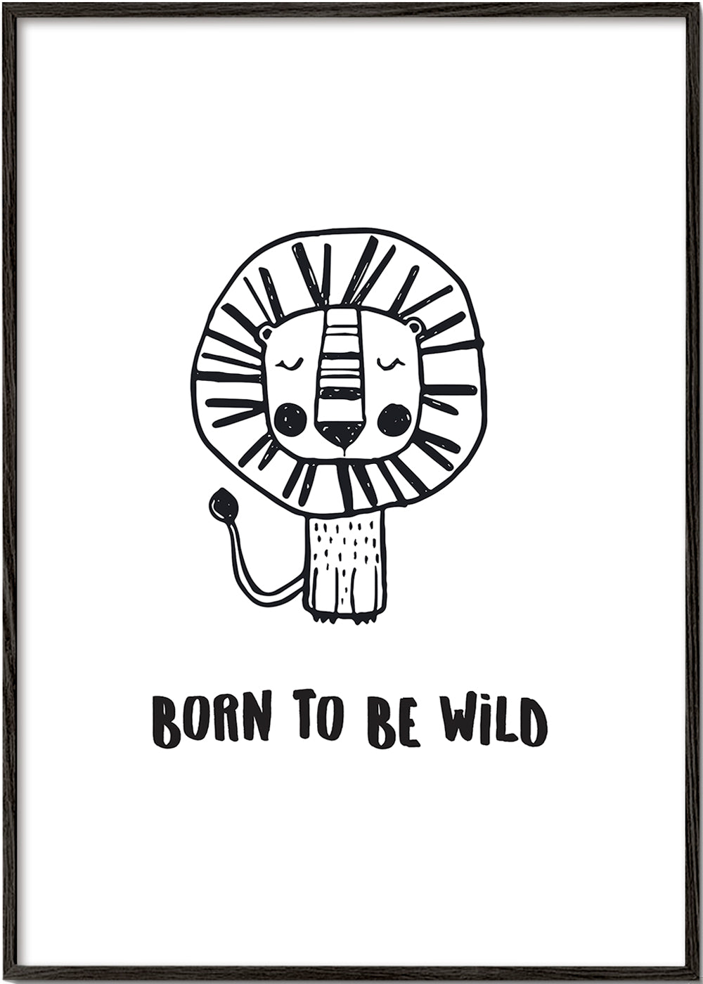 Ilustrace lva minimal 'Born to be wild'