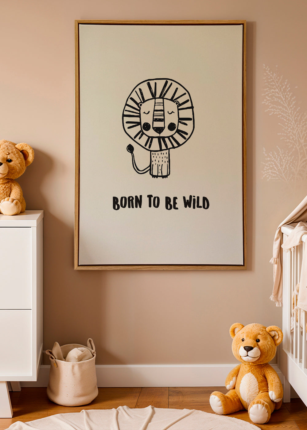 Ilustrace lva minimal 'Born to be wild'