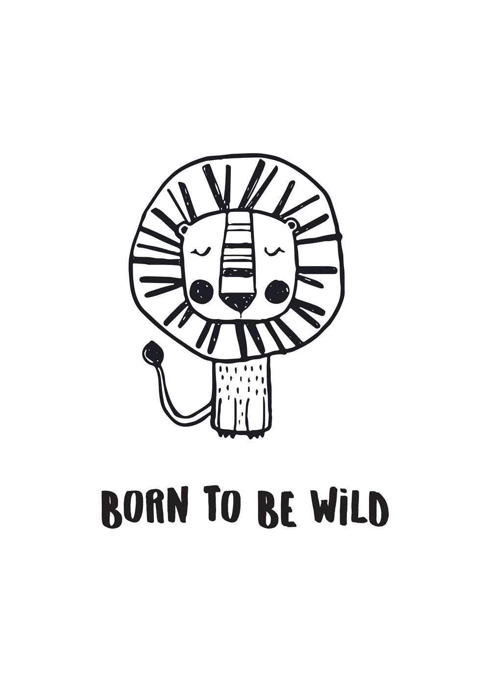 Ilustrace lva minimal 'Born to be wild'