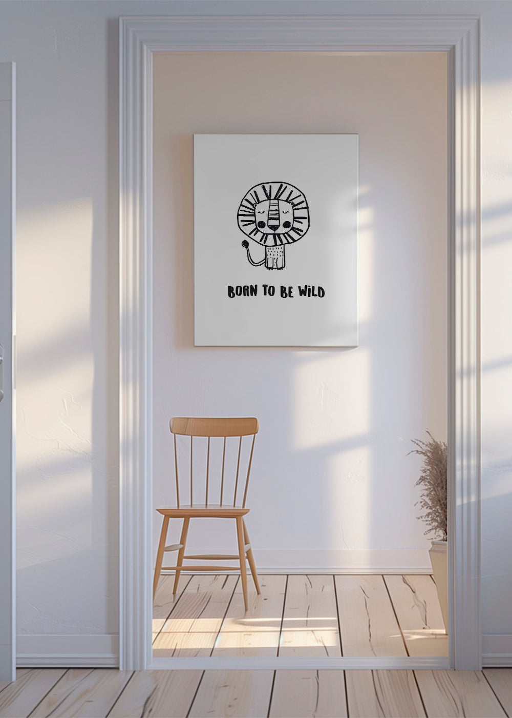 Ilustrace lva minimal 'Born to be wild'