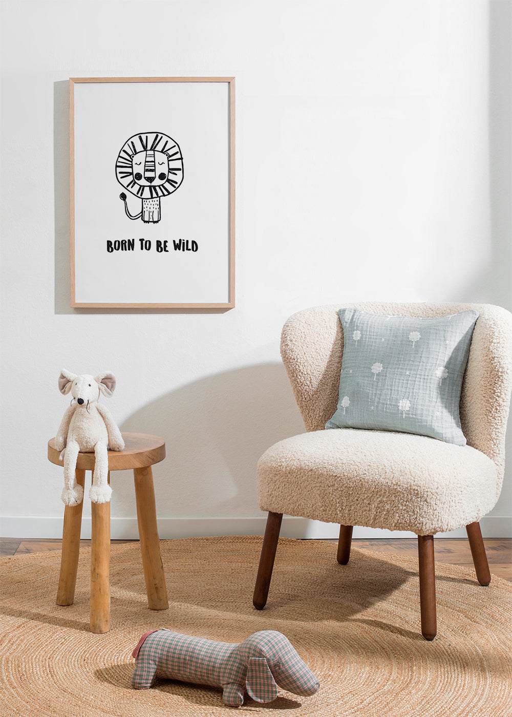 Ilustrace lva minimal 'Born to be wild'