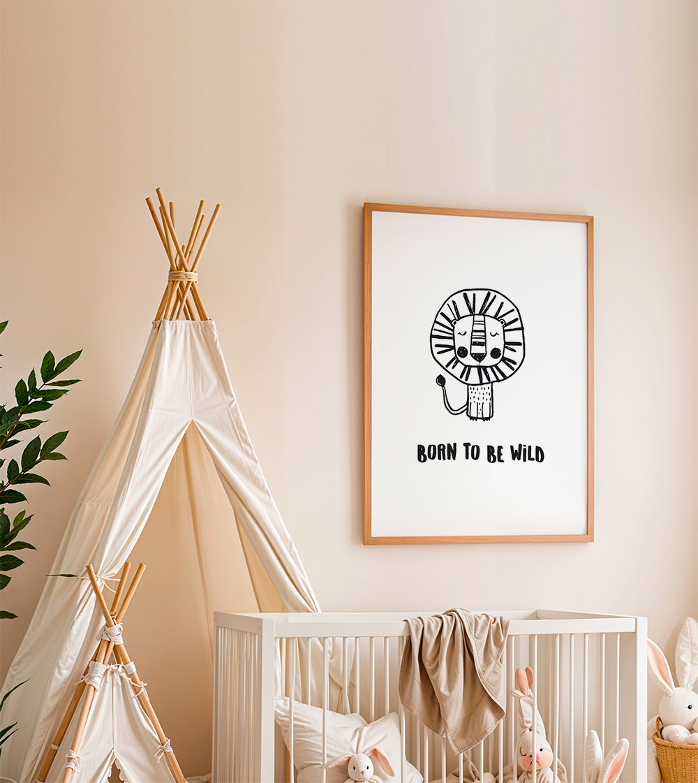 Ilustrace lva minimal 'Born to be wild'