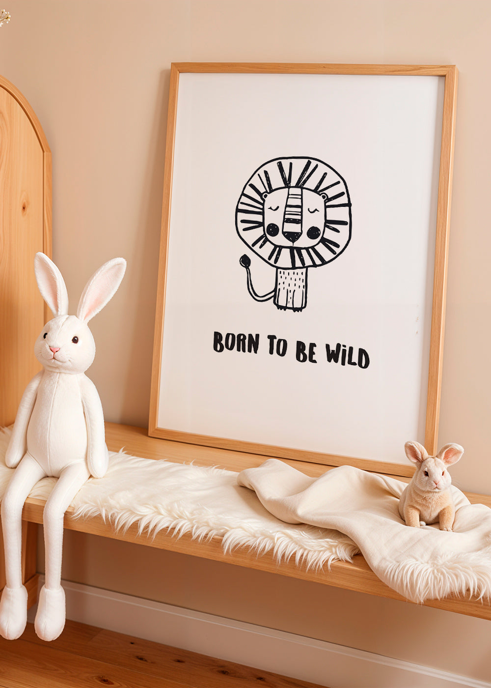 Ilustrace lva minimal 'Born to be wild'