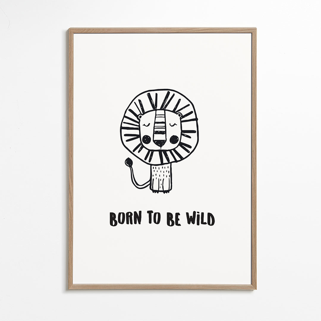 Ilustrace lva minimal 'Born to be wild'