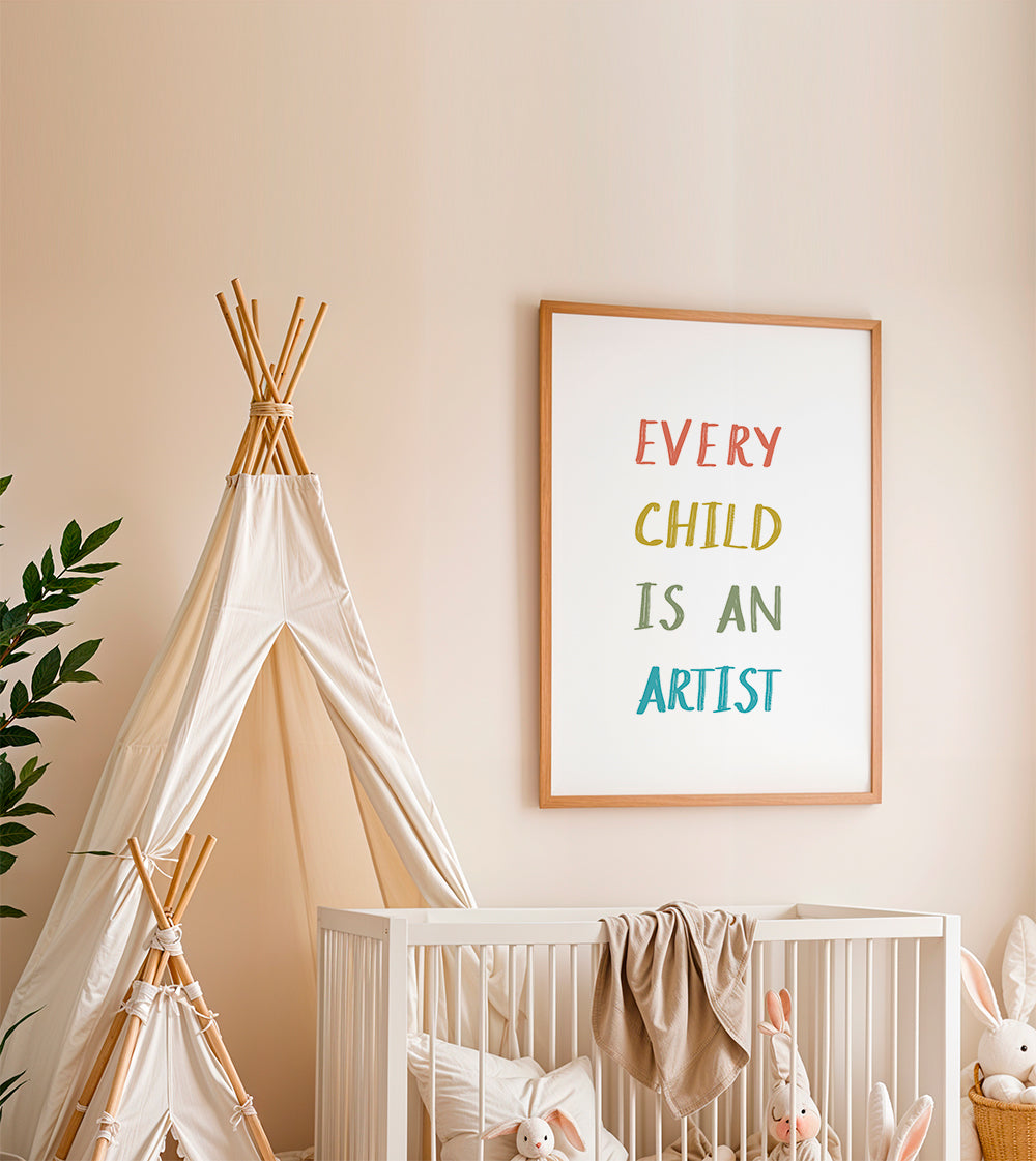 Typografická ilustrace Every Child Is An Artist