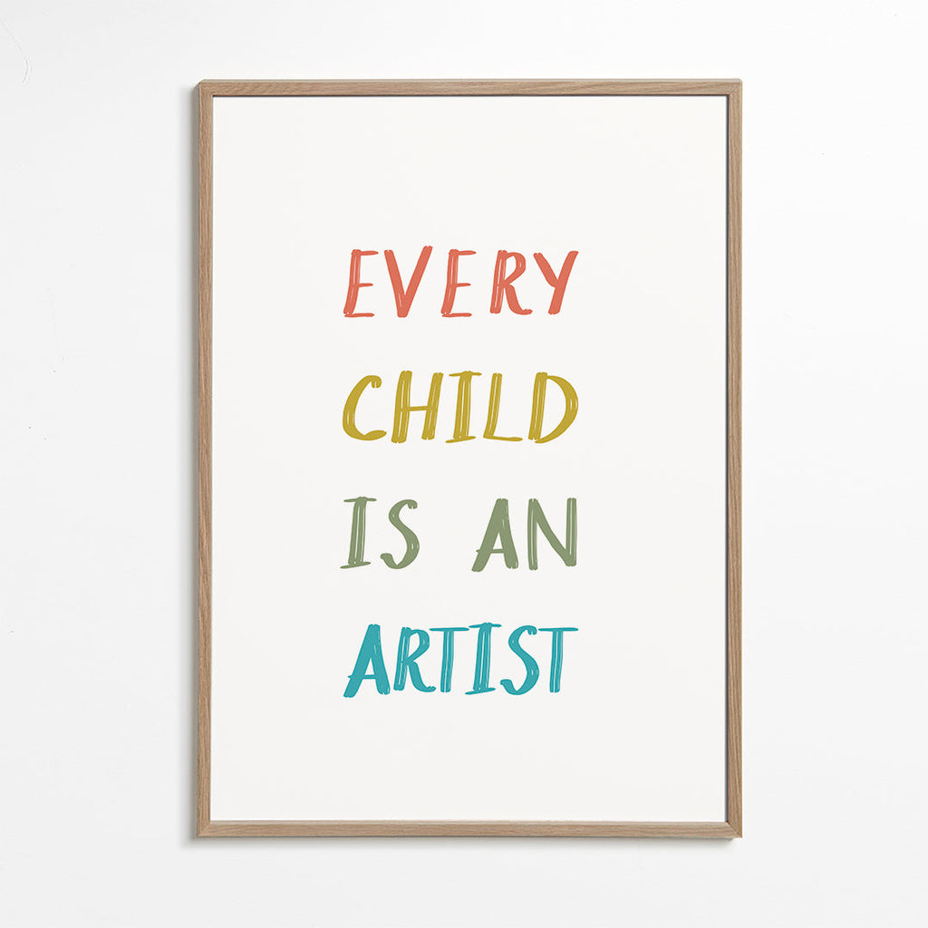 Typografická ilustrace Every Child Is An Artist