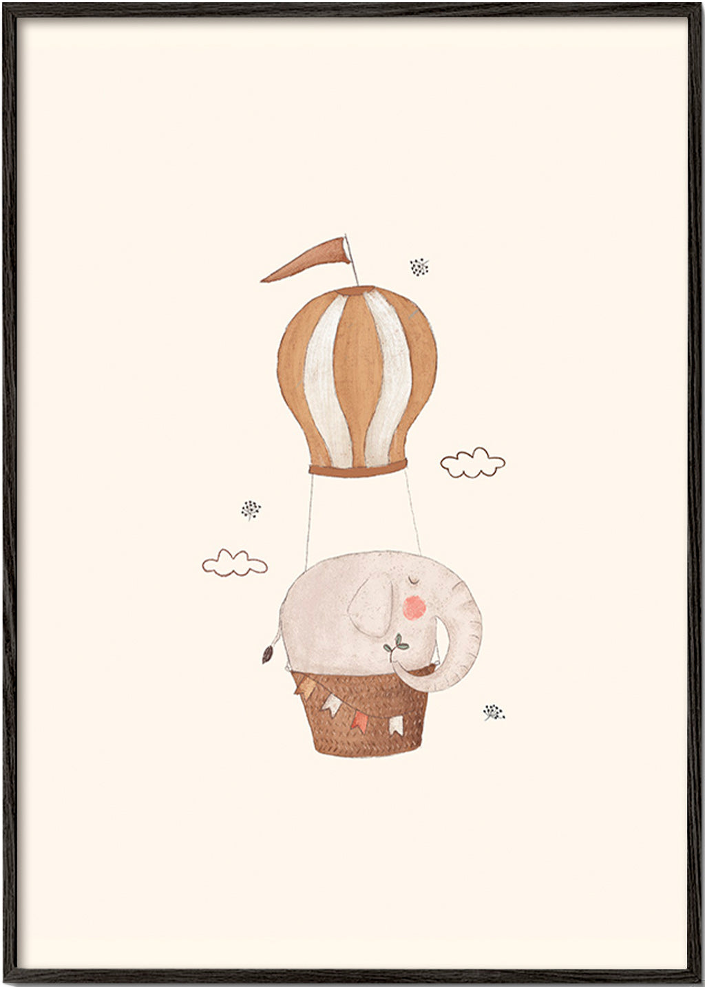 Dětská ilustrace slon v balónu