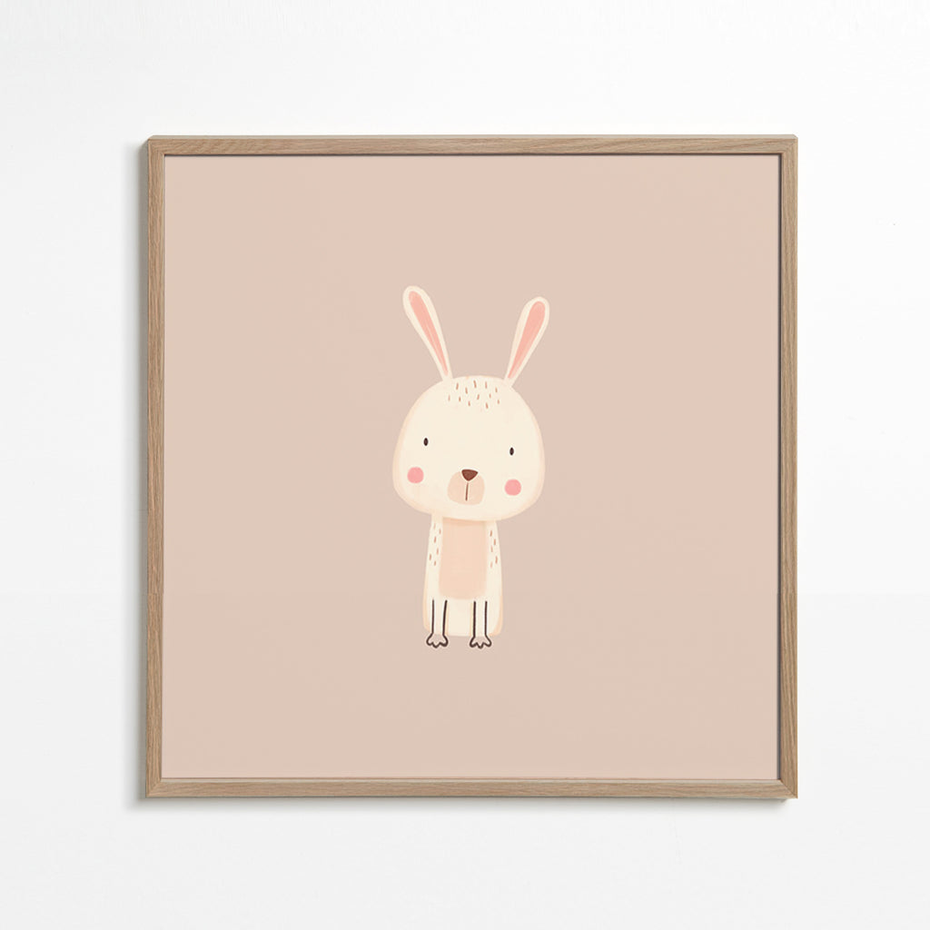 Dětský plakát králík minimal béžové pozadí