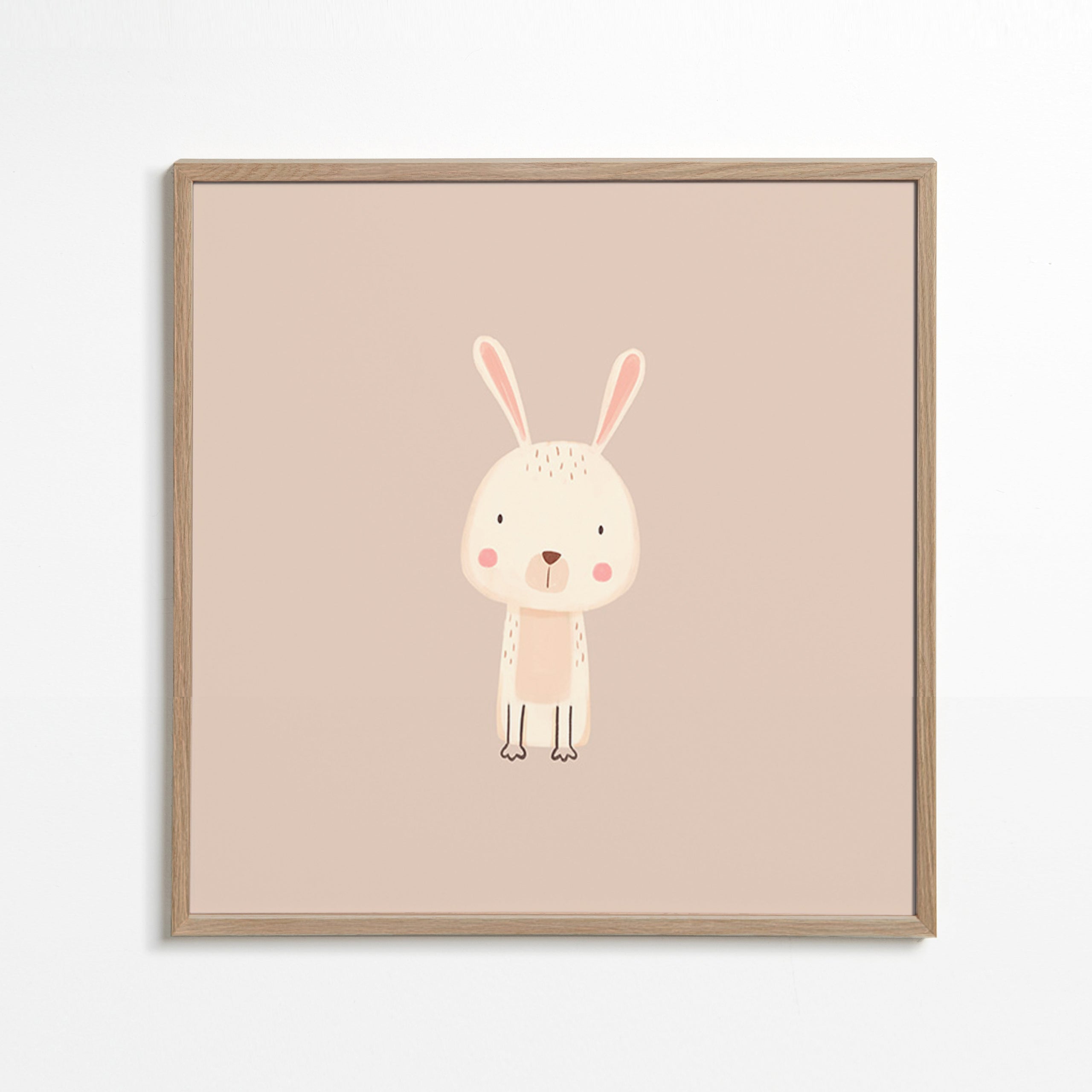 Dětský plakát králík minimal béžové pozadí