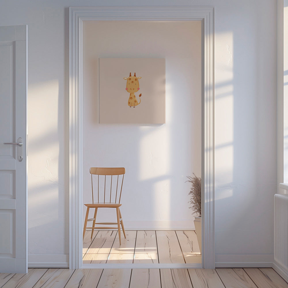 Dětský plakát s minimalistickou žirafou